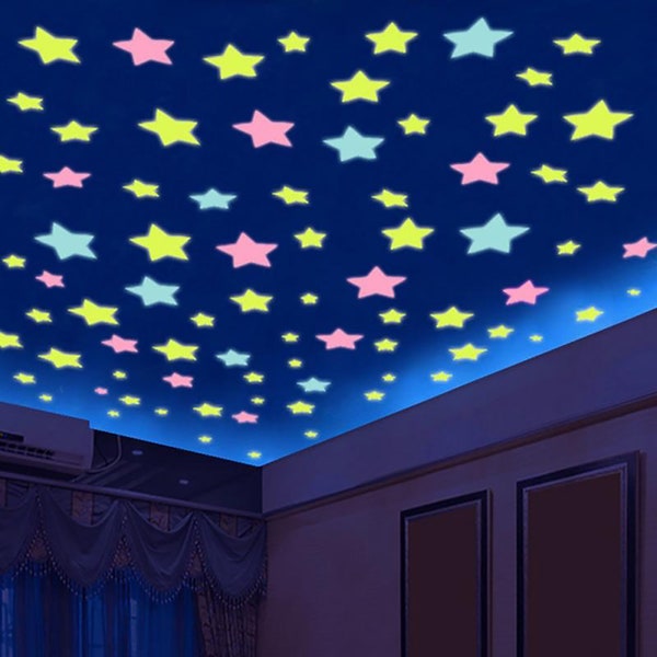 Glow In The Dark Stars Glow Wandsticker 100PC Kinderzimmer Fluoreszierend