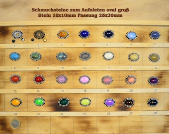 Ovala dekorstenar av plast/cabochoner för nitning på läder, till exempel armband, bälten eller hundhalsband.