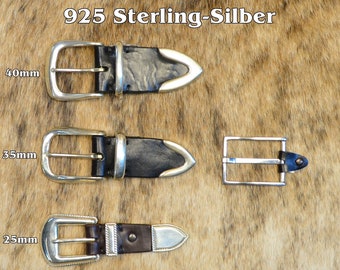 Gürtelschließen massiv aus 925 Sterling Silber für Gürtelbreiten 40mm, 25mm, 35mm