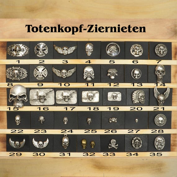 Ziernieten1: mit Totenkopfmotiven