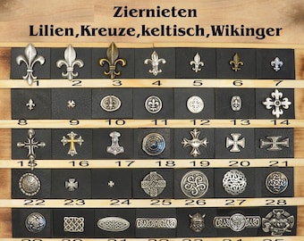 Dekorativa nitar 2: Liljor, kors, keltiska, vikinga, nitar