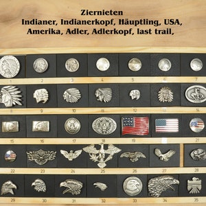 Ziernieten4: Indianer, Indianerkopf, five cent, Münze, Häuptling, USA, Adler, Amerika, last trail, Thunderbird, Donnervogel