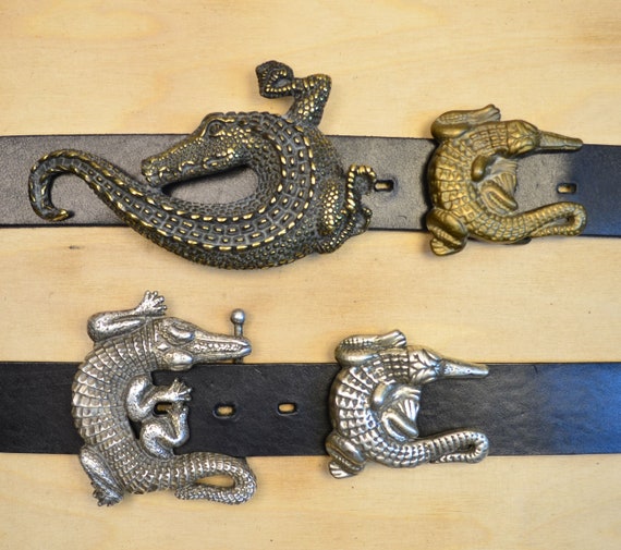 Kroko, Krokodil Gürtelschließe für 4cm Gürtel mit Tiermotiv