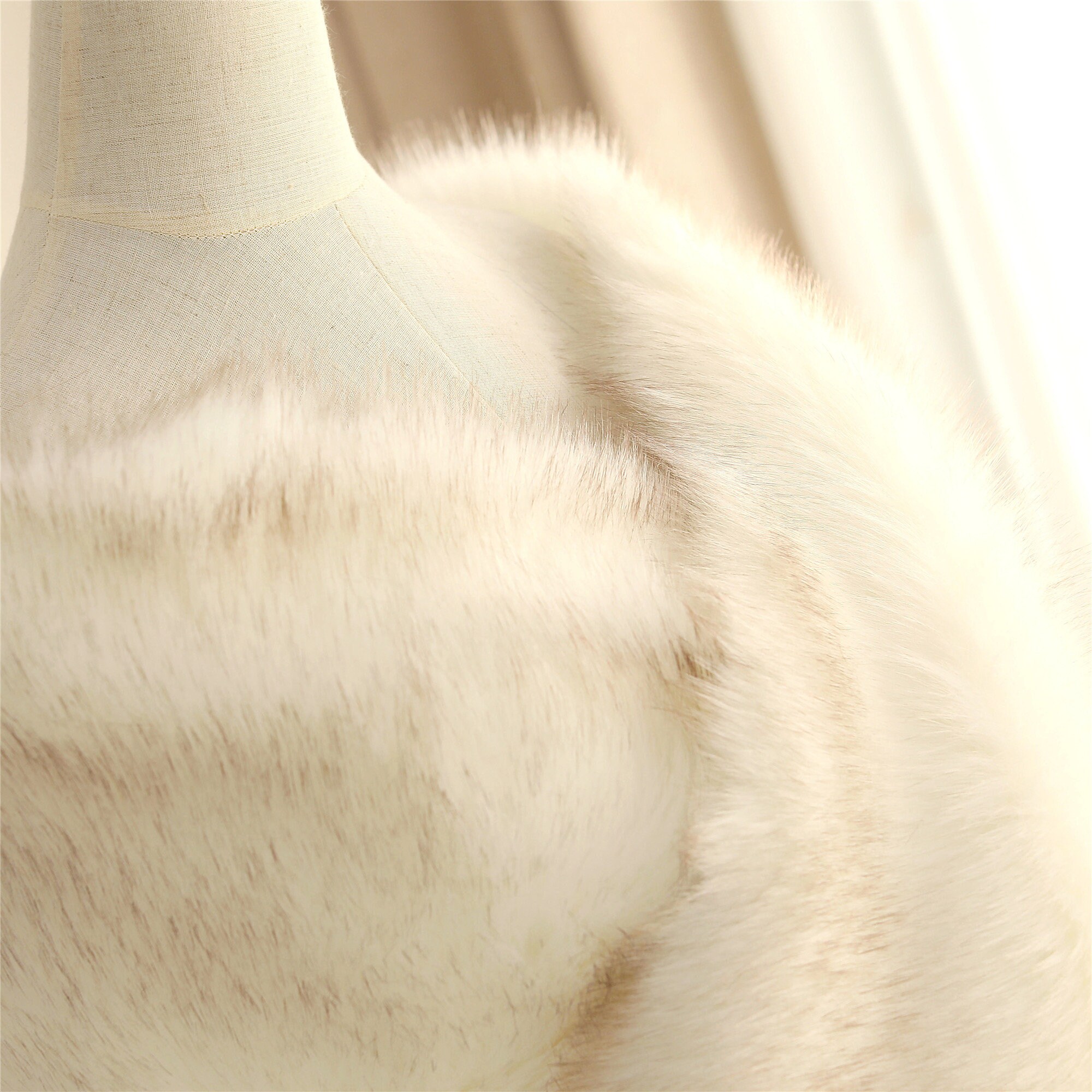 Ivory Faux Fur Shawl with Brown Tips Bridal Winter Wedding Fur Etsy