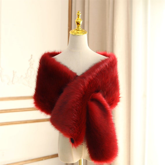 red fur wrap