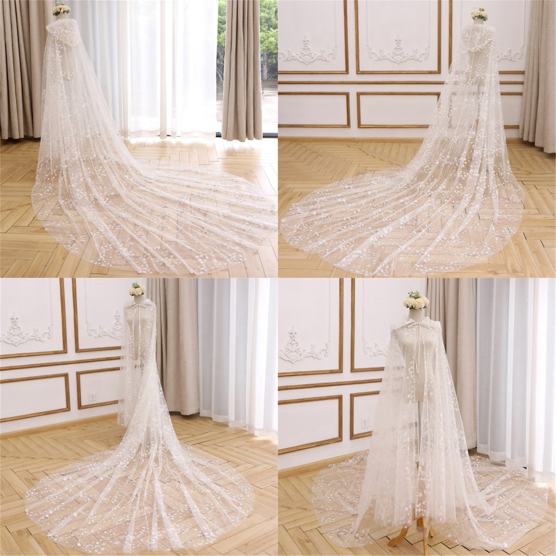 hooded wedding veil