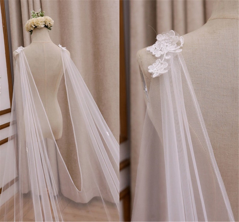 tulle cape veil