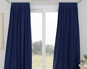Solid Color Curtains, Pinch Pleated Curtains, Cotton curtains, Linen Curtains, Back Tab Blackout Curtains
