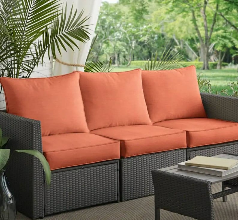 Patio Cushions Set Sunbrella Fabric Cushion Custom Outdoor Etsy