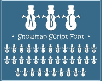 Christmas Font Snowman Font Winter Font Snowman Monogram Svg Christmas Font Monogram Christmas Script Frosty Font TTF SVG PNG Farmhouse Font