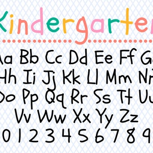 Fonte do jardim de infância Svg Ttf Arquivos Fonte para crianças Fonte do bebê Fonte da escola Fonte do monograma do jardim de infância Fonte de volta às aulas Fonte Svg Fonte de letras do jardim de infância