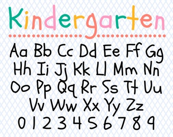 Kindergarten Font Svg Ttf Files Kids Font Baby Font School Font Kindergarten Monogram Font Back To School Font Svg Kindergarten Letters Font