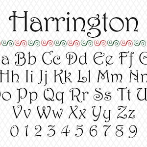 Harrington Font Harrington Alphabet Letters Christmas Font Christmas Font Monogram Christmas Script Santa Font Holiday Font Farmhouse Font