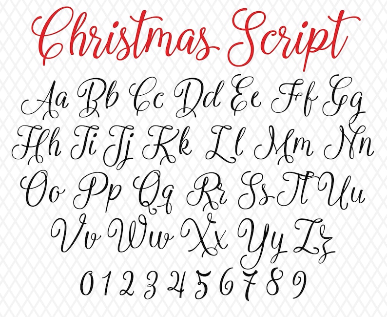Christmas Fonts Christmas Font Monogram Christmas Script Santa - Etsy