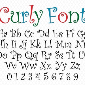Carattere riccio Carattere di Natale Elfo Font Elfo di Natale Font Babbo Natale Font Holiday Font Candy Cane Font Cursive Curly Font TTF SVG PNG Farmhouse Font
