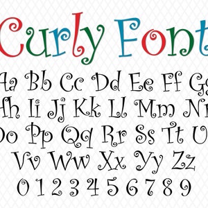 Curly Font Christmas Font Elf Font Christmas Elf Font Santa Font Holiday Font Candy Cane Font Cursive Curly Font TTF SVG PNG Farmhouse Font