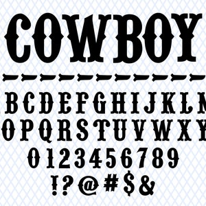 Czcionka kowbojska Ttf Pliki Svg Czcionka kowbojska Svg Czcionka zachodnia Czcionka Dzikiego Zachodu Czcionka Rancho Czcionka kowbojska Monogram Czcionka chłopięca Czcionka kowbojska Czcionka cyfrowa