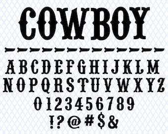 Cowboy Font Ttf Svg Files Cowboy Font Svg Western Font Wild West Font Rancho Font Cowboy Monogram Font Boy Font Cowboy Script Digital Font