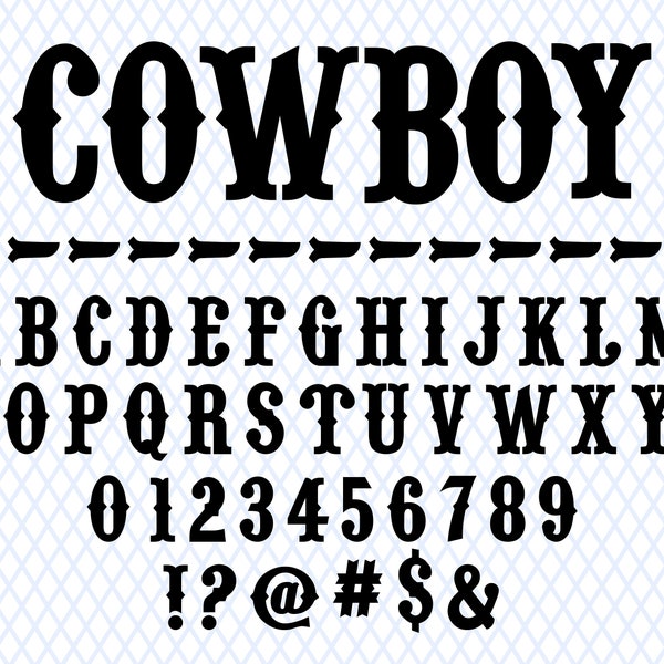 Cowboy Font Ttf Svg Fichiers Cowboy Font Svg Western Font Wild West Font Rancho Font Cowboy Monogram Font Boy Font Cowboy Script Digital Font