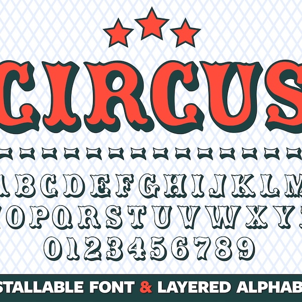 Circus Font Svg Ttf Dateien Zirkus Schriftart Cricut Circus Font Svg Layred Letters Numbers Carnival Font Funfair Font Circus Font Name Digital Font