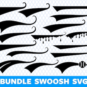 Può includere: Un set di 10 design SVG di swoosh di baseball in bianco e nero. I design sono perfetti per creare t-shirt personalizzate, tazze e altri oggetti artigianali.