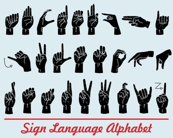 American Sign Language Svg Png Files ASL Svg ASL Png Deaf Font Hands American Sign Words Asl Alphabet Svg Asl Letters