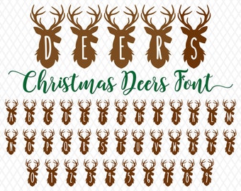 Reindeer Font Antlers Letters Christmas Font Christmas Script Christmas Font Monogram Font Ttf Svg Png Hunting Font Farmhouse Font Deer Font