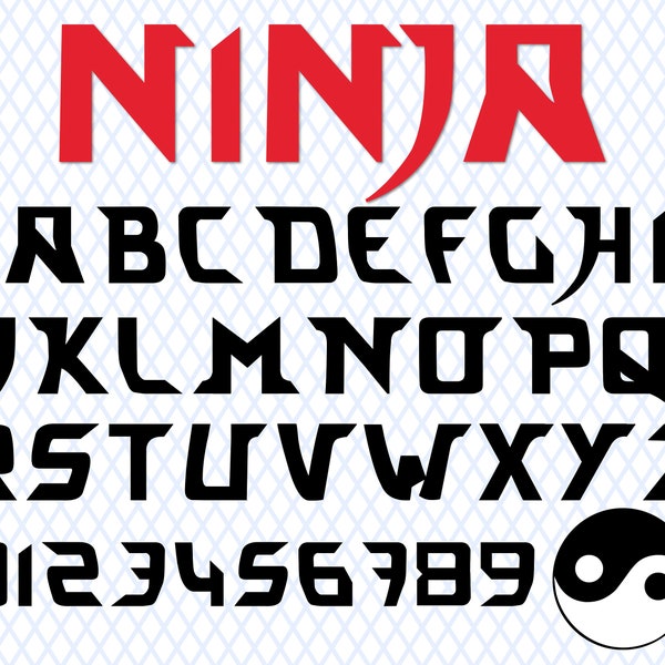 Ninja Font TTF SVG Fichiers Ninja Style Police Ninja Letters Police Assassin Font Ninja Digital Font pour Cricut