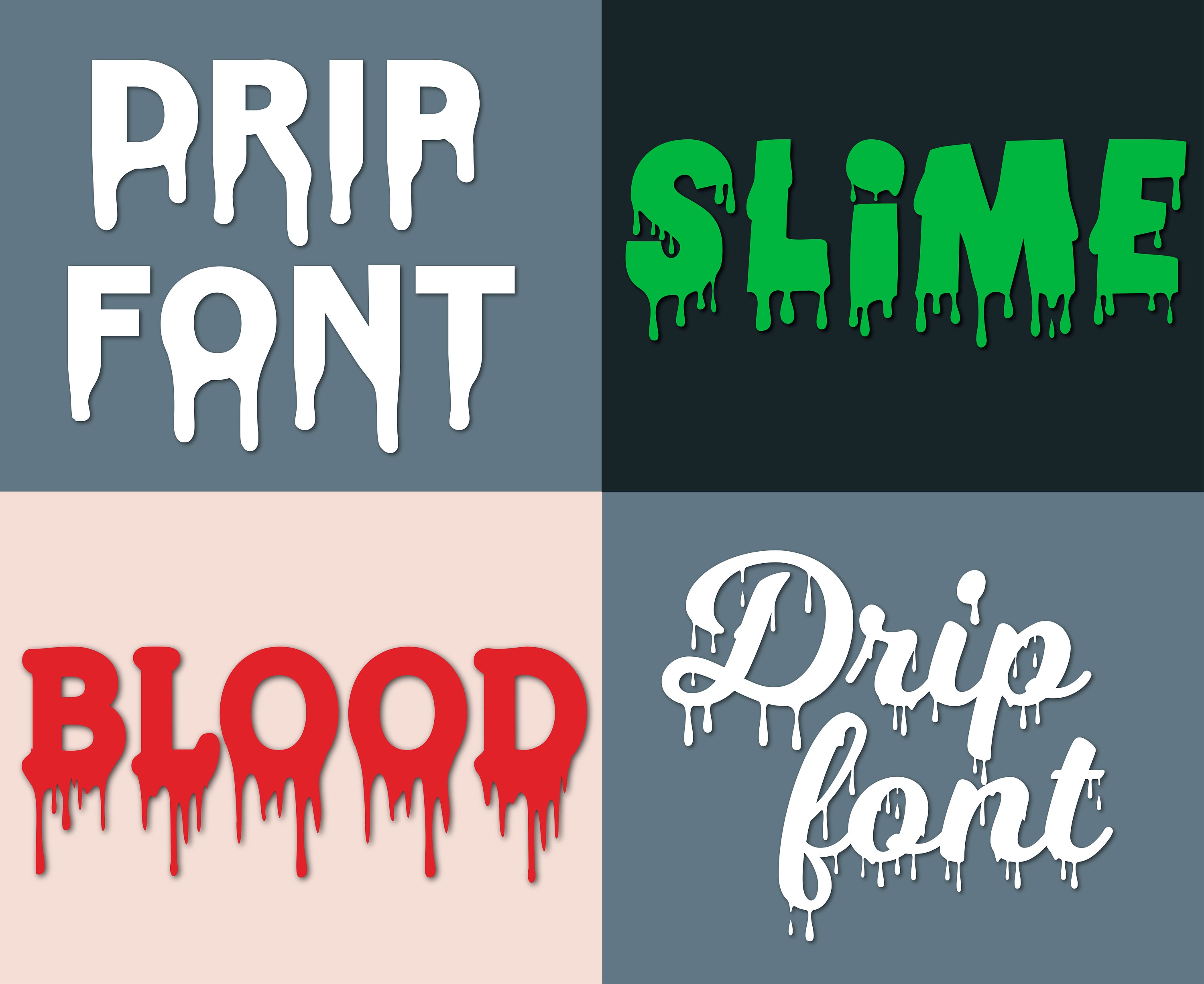 Drip Font Bundle Dripping Font Dripping Letters Blood Dripping.