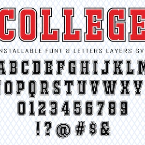 Varsity Font Svg Ttf College Font Svg Varsity Font Cricut Varsity Font Layered Svg College Font Cricut Baseball Font Outline Font Cricut