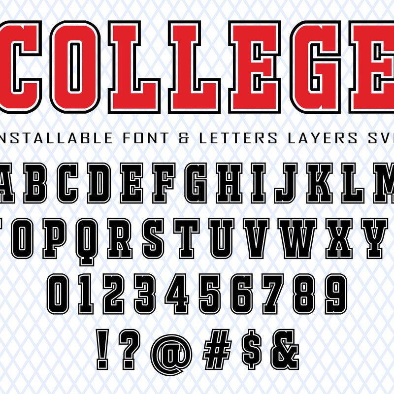 Layered Outline Font Svg - Etsy