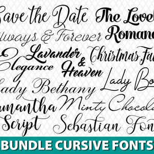 Bundle Fonts TTF SVG Files Cursive Fonts Bundle Wedding Fonts Bundle Monogram Fonts Calligraphy Fonts Handwritten Fonts Svg Files Fonts