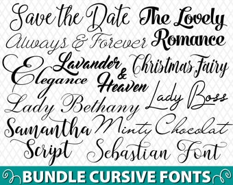 Fonts Bundle TTF SVG Files Cursive Fonts Bundle Wedding Fonts Bundle ...