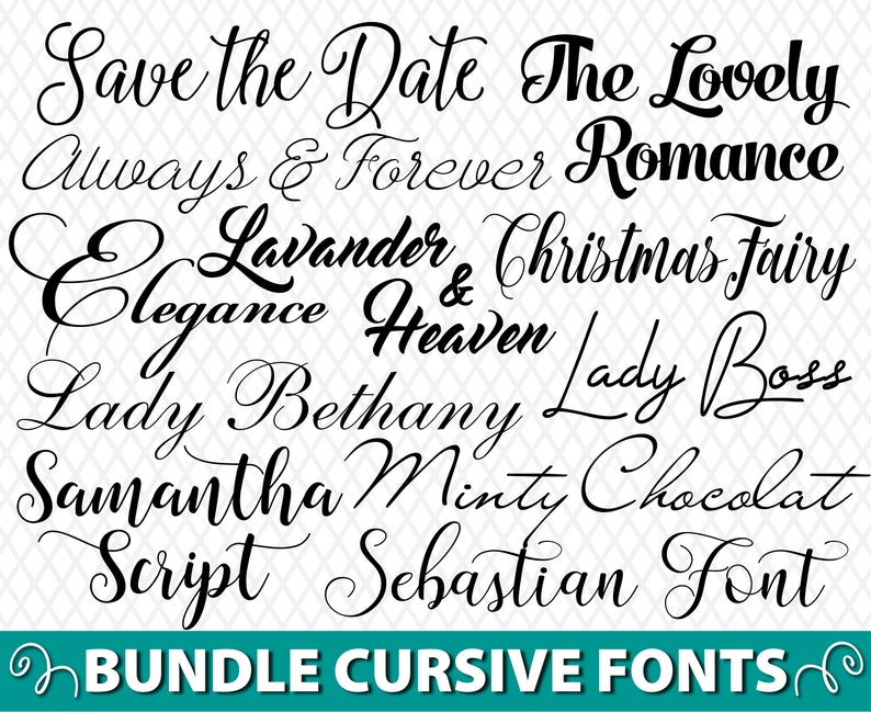 Bundle Fonts TTF SVG Files Cursive Fonts Bundle Wedding Fonts - Etsy