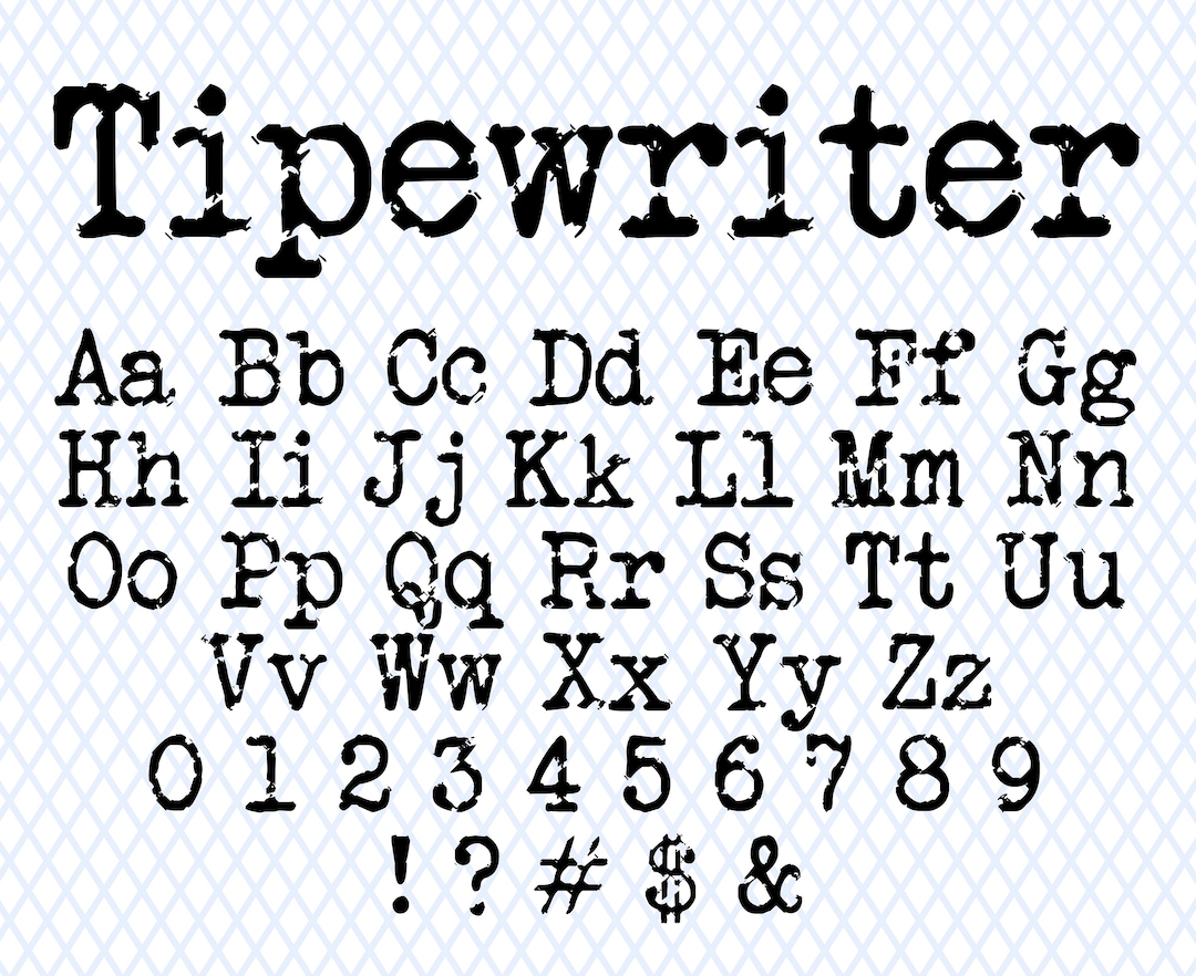 Typewriter Font Ttf Svg Vintage Typewriter Font Typing Style Font