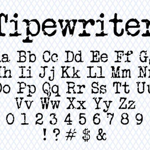 Typewriter Embroidery Font Etsy