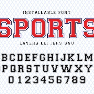 Varsity Font Ttf Svg Varsity Font Layered Svg College Font Varsity Font Svg Sport Font Baseball Font Football Font Varsity Font Cricut