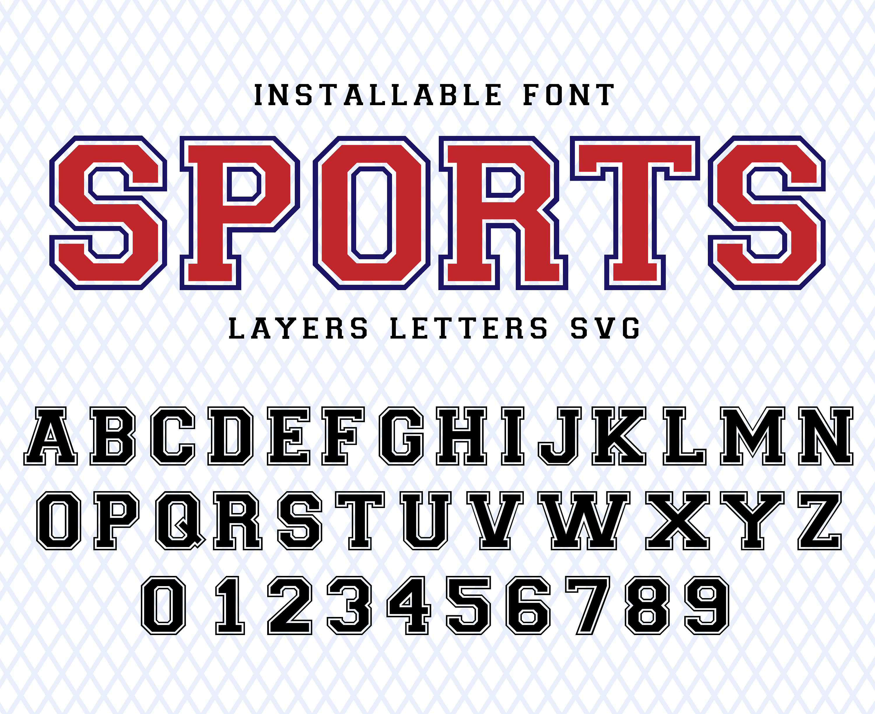 Varsity Font Ttf Svg Varsity Font Layered Svg College Font Etsy