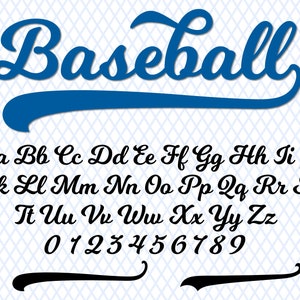 Baseball Font With Tail Baseball Font TTF SVG PNG and Text Tails Baseball Script Font Softball Font Baseball Font Cricut Baseball Logo Font