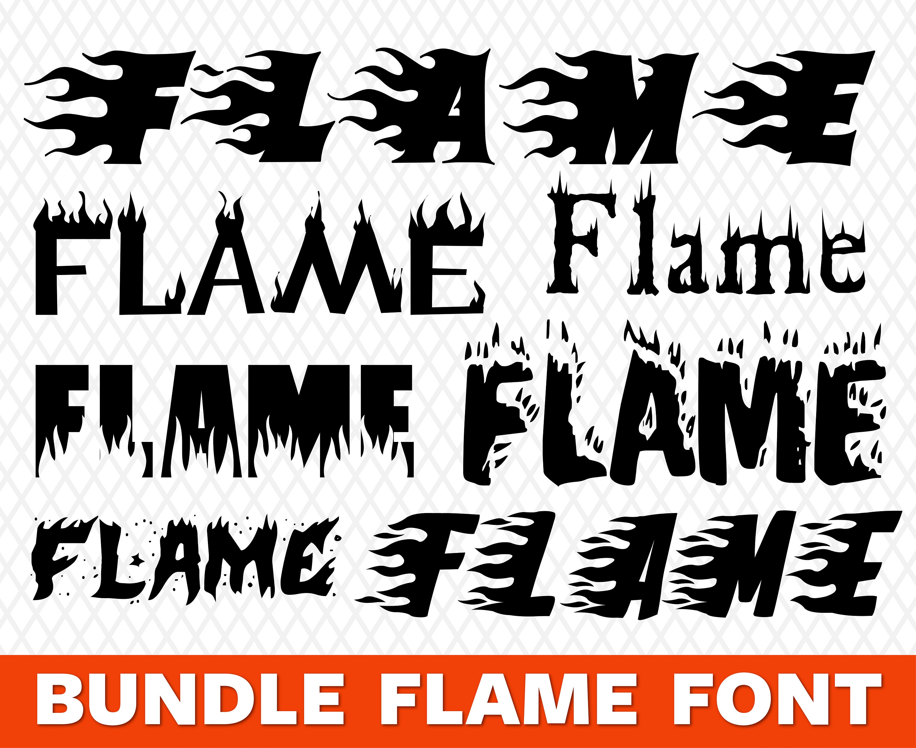 Flame Fonts Bundle Fire Letters Fonts TTF SVG Files Fonts