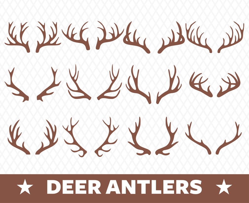 Antlers Svg Elk Antler Svg Deer Antlers Svg Reindeer Antlers Svg Christmas Antlers Svg Floral Antler Svg Deer Horns Svg Antler Monogram Svg image 1