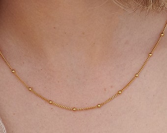 Minimalist Bobble Chain Layering Necklace • Gold Silver 925 • Classic Oak and Luna Elegant Jewelry for Her Bride BFF • Mother's Day Gift