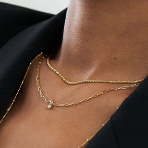 Collana con catena a corda minimalista / Oak & Luna / Argento 925 oro rosa • Gioielli classici da indossare a strati per la sua sposa, migliore amica e moglie • Regalo per la festa della mamma