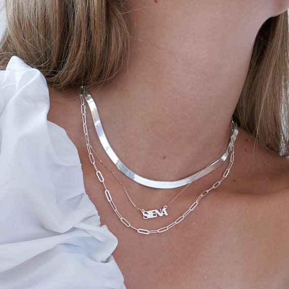 Oak \u0026 Luna Herringbone Necklace Gold 