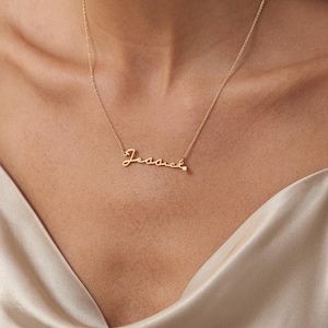 Collana con nome Mon Petit / Quercia e Luna / Argento e oro / Regalo per lei / Regalo personalizzato per la festa della mamma / Regalo per lei