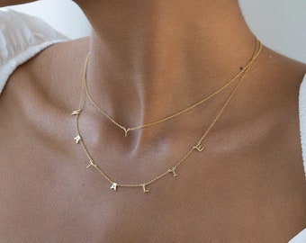 Oak and Luna Inez Initial Name Necklace 