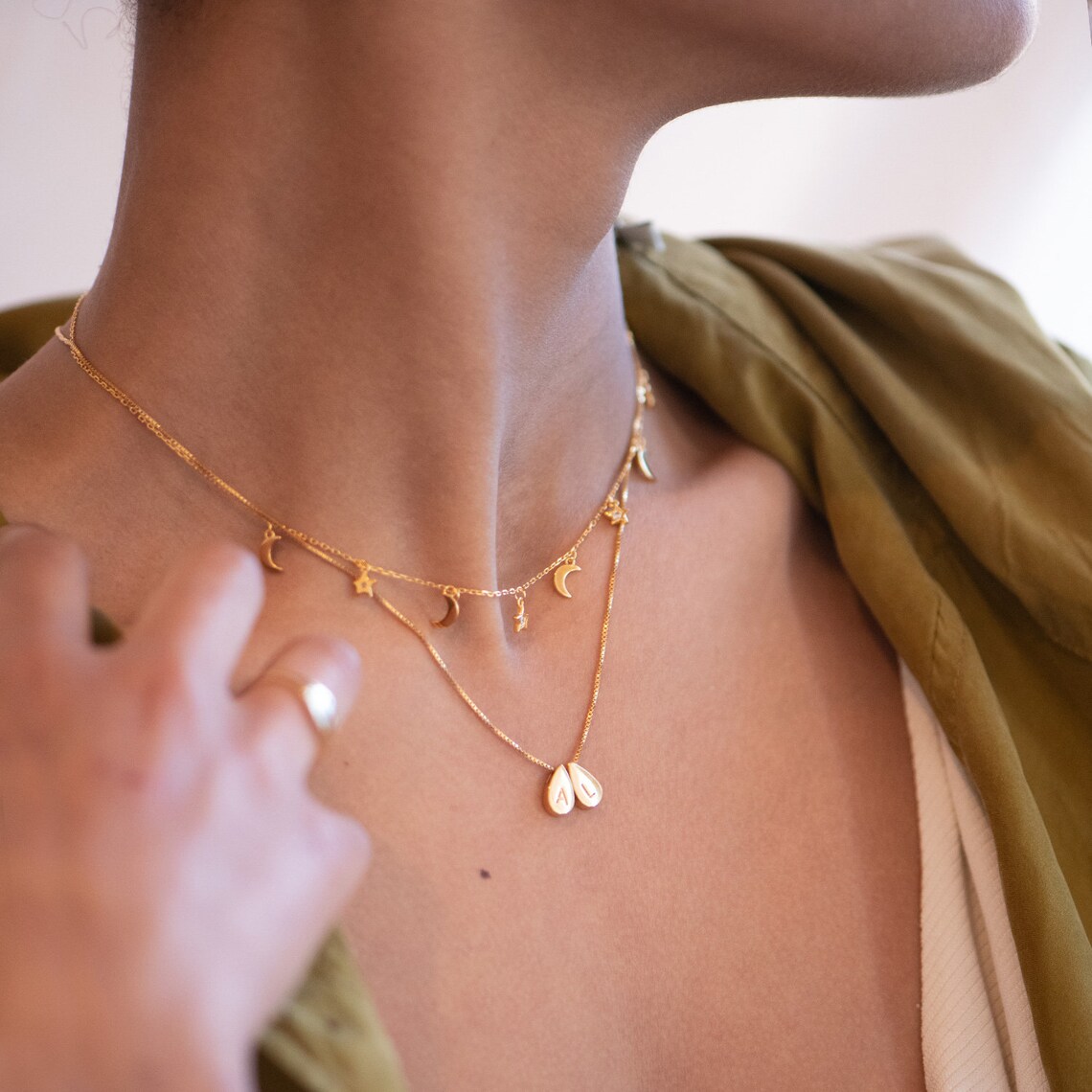 Teardrop necklace with names Clearance