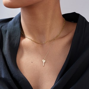 Small Paperclip Chain Necklace |Oak and Luna|14K Solid Gold,925 Silver| Personalized Necklace for Women| Gift for Her| Mothers Day Gift Idea