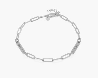Cavigliera con catena a graffetta con nome Ivy / Quercia e Luna / Argento e oro vermeil / Gioielli personalizzati Idee regalo per la festa della mamma / Regalo per lei