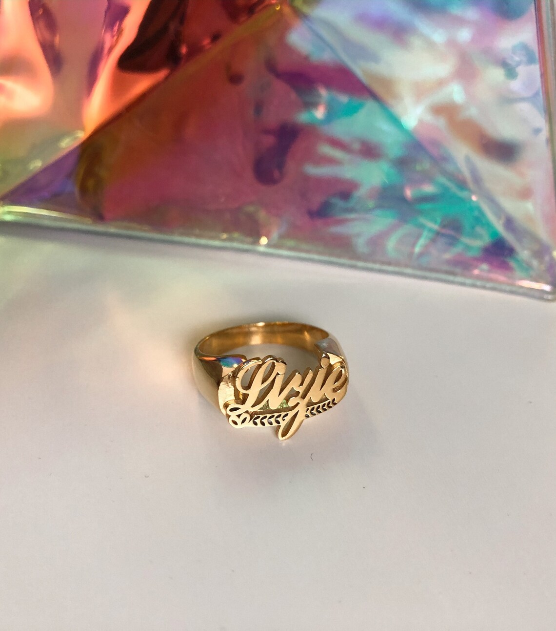 Throwback Name Ring Custom Personalized Name Rings Sterling Etsy